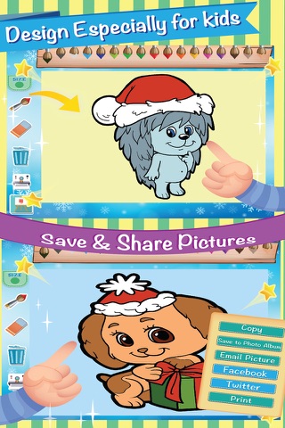 Christmas Coloring Page Little Pet Santa's screenshot 2