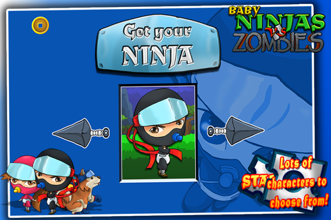 Baby Ninja vs zombies - Best shoot and chop flying action for boys screenshot 3