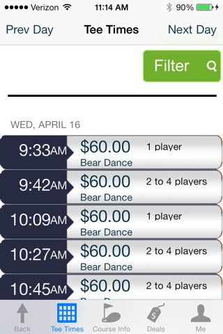 Colorado PGA Tee Times screenshot 2