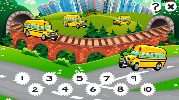 123 Cars Counting Game for Children: Learn to count the numbers 1-10 with vehicles of the city