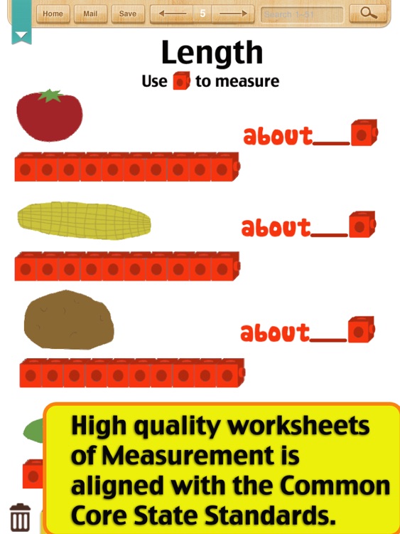 Kids Math-Measurement Worksheets(Grade 1) screenshot-0