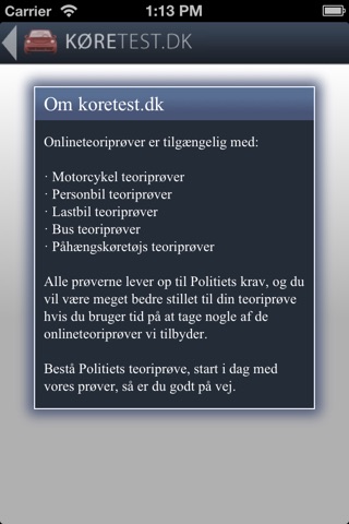 Køretest.dk screenshot 2