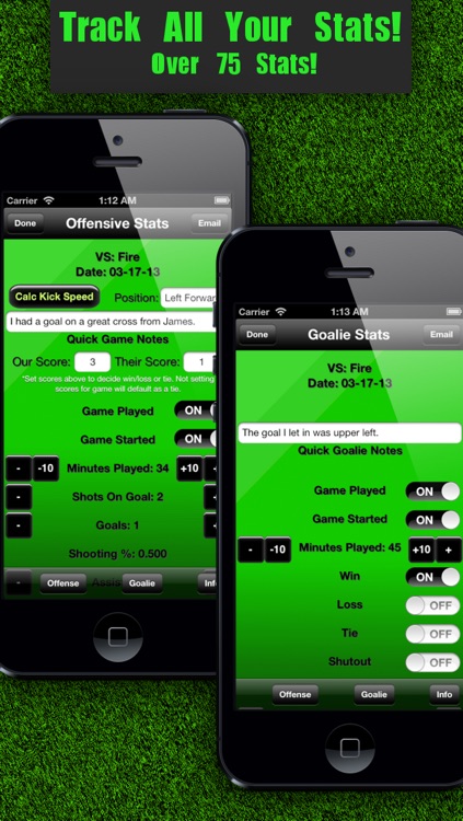 Soccer Stats Tracker Touch