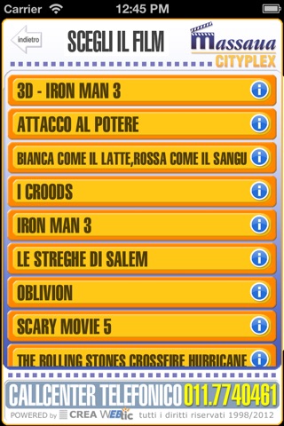 Webtic Massaua Torino Cinema Prenotazioni screenshot 2