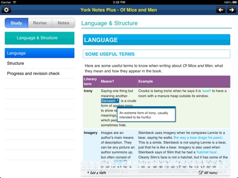 Of Mice and Men York Notes GCSE for iPad screenshot 3
