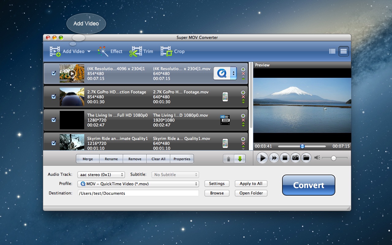 Super Mov Converter 6 3 7 Convert Any Hd Or Standard Video To Mov Format Macos Appked