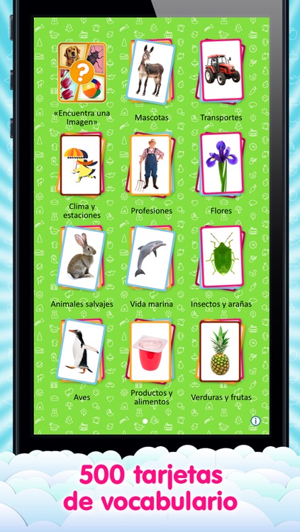 Spanish Flashcards for Kids and logic game «Find a Picture»