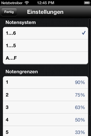 Klausurnoten screenshot 2