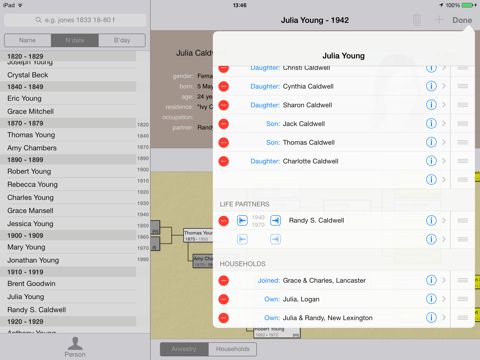 LiveHistory genealogy screenshot 4