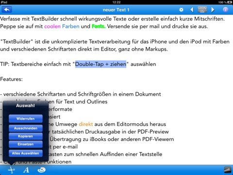 TextBuilder - für das iPad screenshot 3