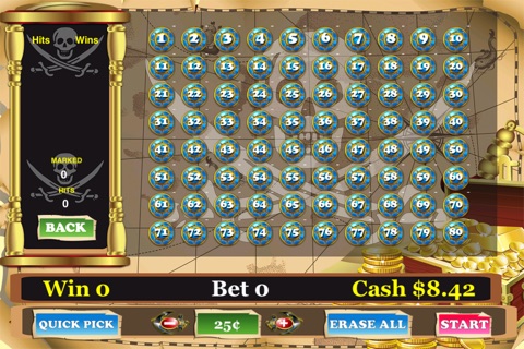 Pirate Keno Casino Game - Gambling in the Caribbean screenshot 2