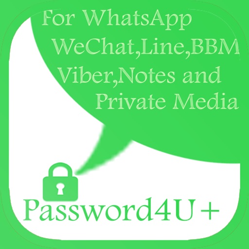 Password4U+ for WhatsApp,Viber,Line,WeChat,BBM,Private Media,Notes icon