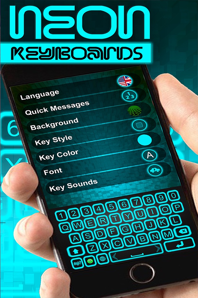Glow Neon Colors Keyboard – Download Colorful Theme.s and Backgrounds for iPhone screenshot 3
