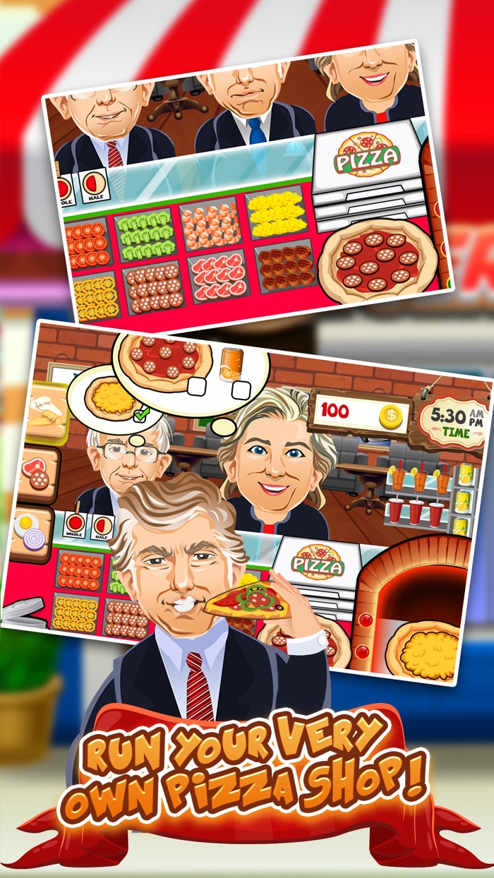 Trumps Pizza Restaurant Dash - 2016 Election on the Run Wall Cooking Game