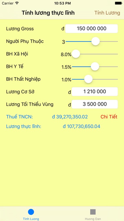 Lương Net - Tính thuế thu nhập cá nhân