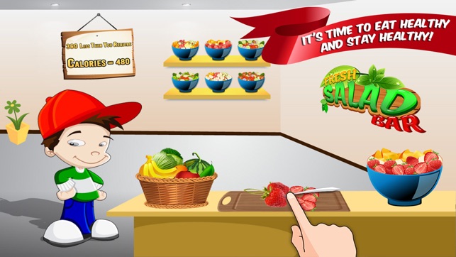 Fresh Salad Bar : Healthy Green Food making game for educati(圖4)-速報App