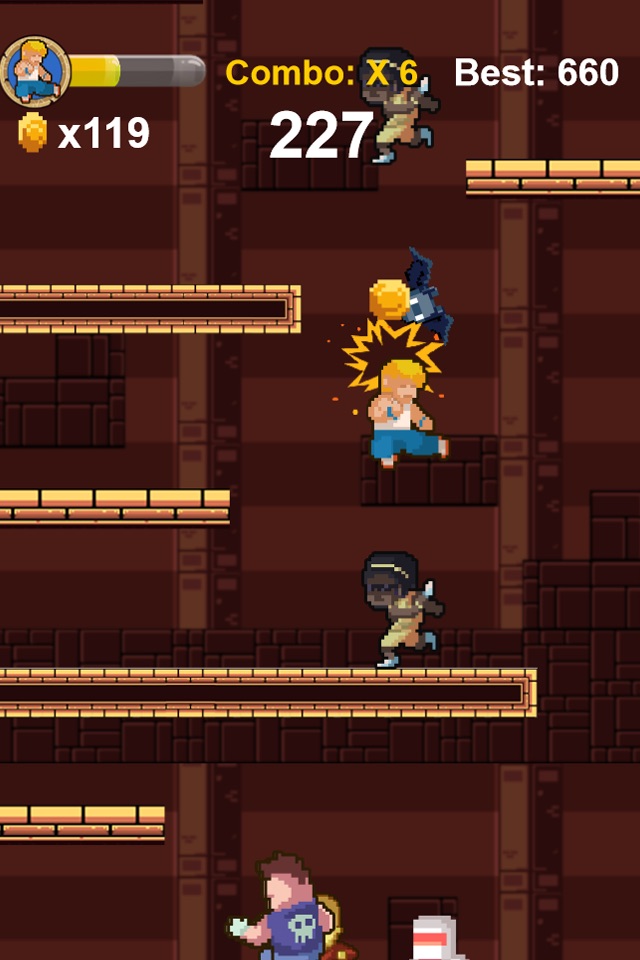 Dungeon Fighter - 8 Bit Endless Kung Fu Fighting Game screenshot 2