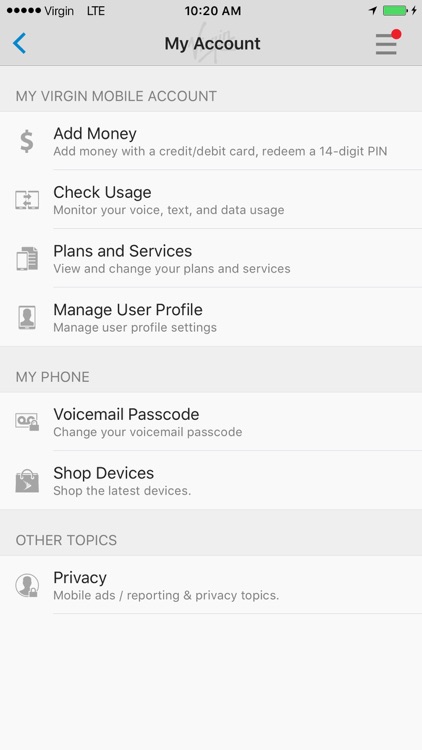 Virgin Mobile My Account