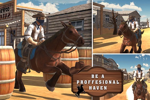 Wild Horse Run Simulator: Cowboy Horse stunt & jumping game in real wildwest city screenshot 3