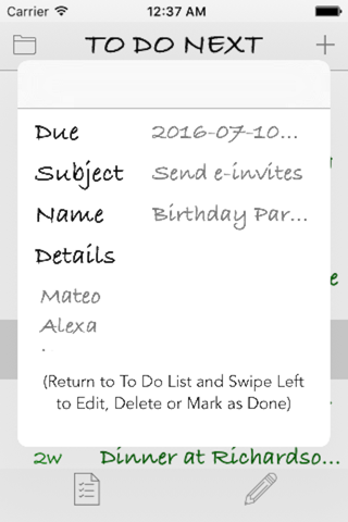To Do Next screenshot 2