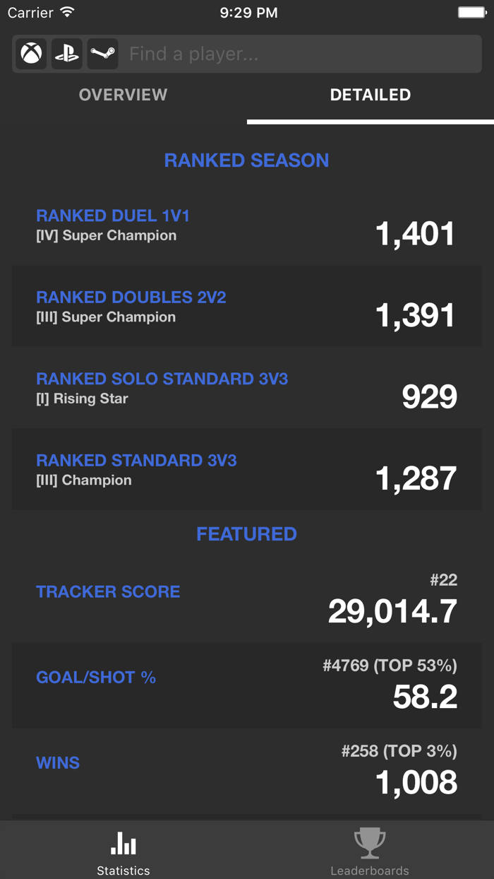 TRN Stats for Rocket League