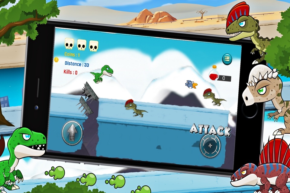 Dinosaur The Adventure : Classic fighting And Shooting Run Games screenshot 2