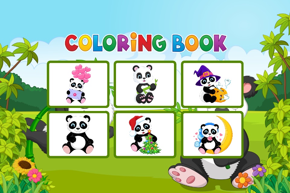 Panda Coloring Book - Painting Game for Kids screenshot 2