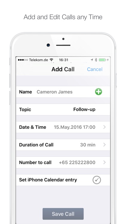 Calls2Do - Call Manager (with back-up to eMail)