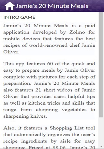 App Guide for Jamie's 20 Minute Meals screenshot 2