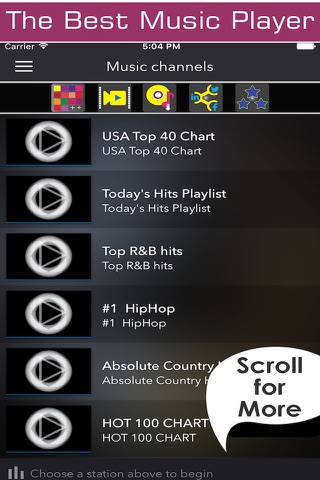 Free music player - Stream the top country , Bollywood , classic rock , Hiphop and RNB songs from live radio stations screenshot 2
