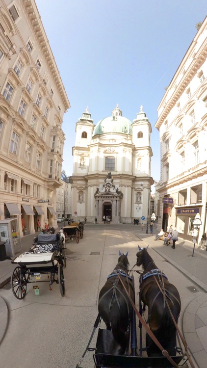 VR Virtual Reality Through Vienna in a Horse-Drawn Carriage - Fiaker Part 1