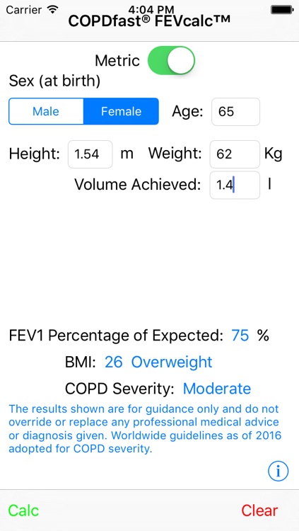 COPDfast® FEVcalc screenshot-3