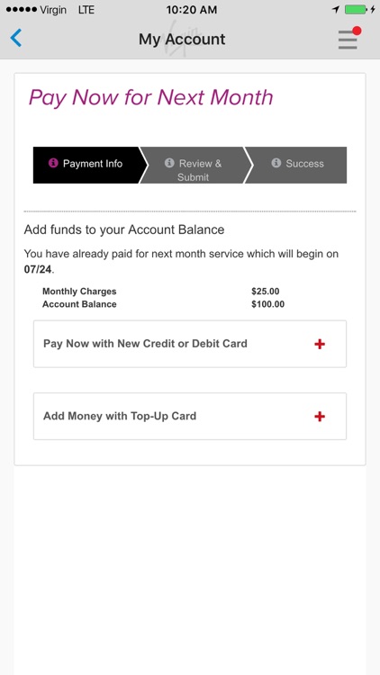Virgin Mobile My Account screenshot-3