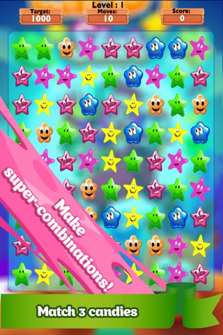 Candy Star Super Crunch Hd-The best puzzel match 3 game for girls and family screenshot 3
