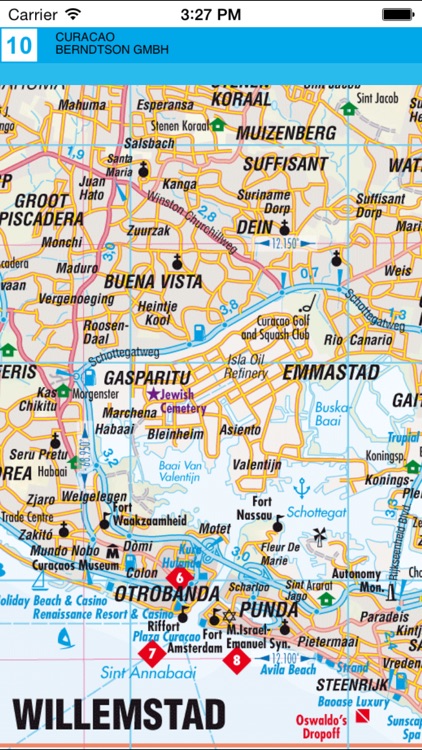 Curacao. Road map.