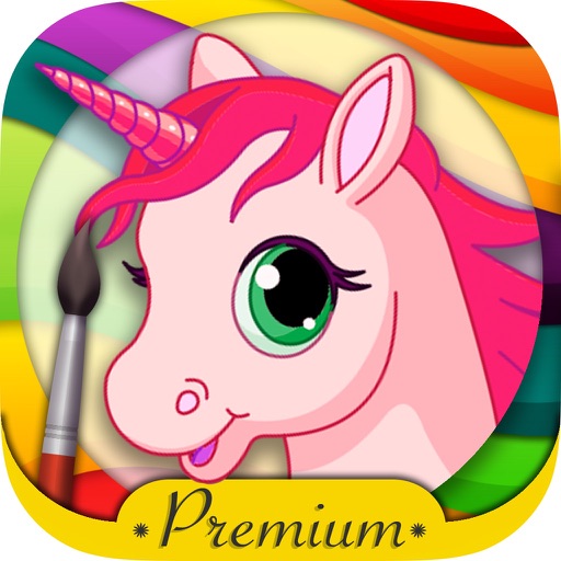 Unicorn coloring book for kids -paint & color fantastic animals - Premium