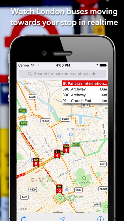 London Live Bus Map - Countdown and Arrivals