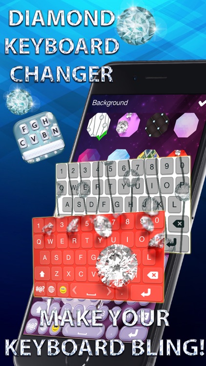 Diamond Keyboard Changer – Shiny Skins and Themes with Glitter Color Text Font.s