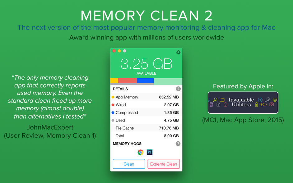 Memory Clean 2 1.7  Utility for purging inactive memory
