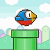 Tiny Blue Bird Flappy Wings:Jump-y Close Green Pipes