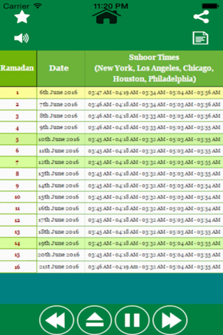 Ramadan Calendar 2016 for USA screenshot 3