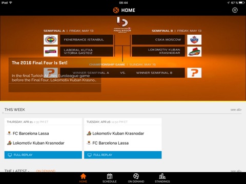 Euroleague TV for iPad screenshot 4