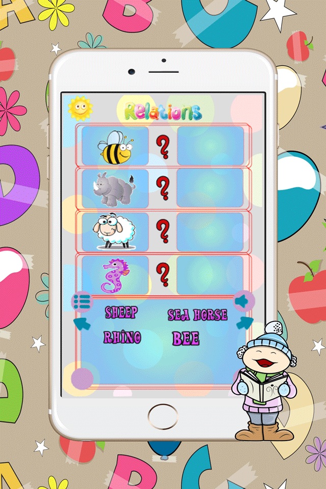 Fruits Vocabulary Relation : Preschool & Kindergarten Early Learning Games alphabet match free screenshot 3