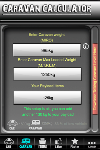 Caravan Calculator screenshot 3