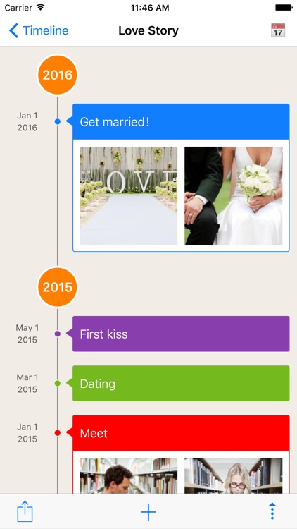 Timeline Notebook - create colorful timeline of events