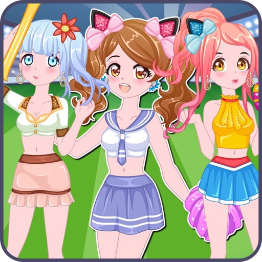 Cheerleader dress up game icon