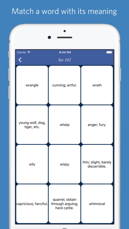 GRE word list - quiz, flashcard and match game screenshot-3