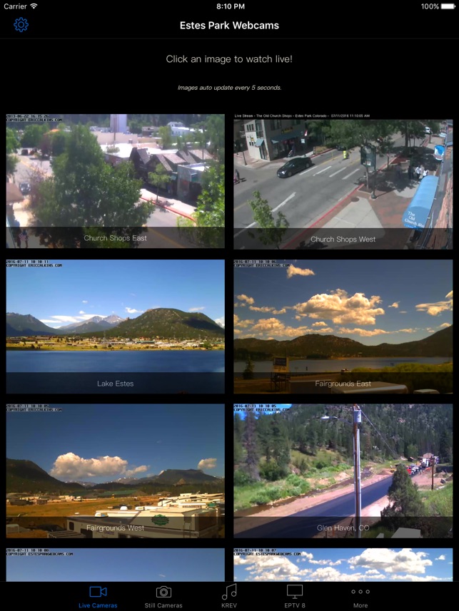 Estes Park Webcams for iPad