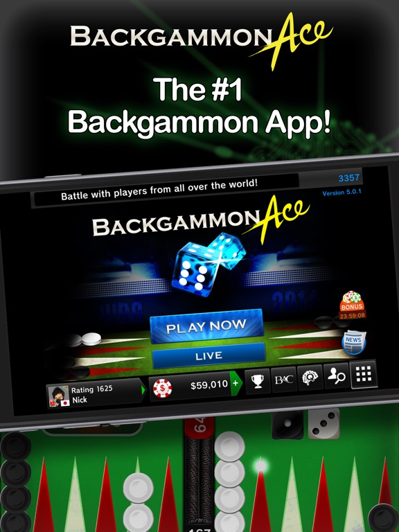 Backgammon Ace – Multiplayer Board Game & Dice на iPad