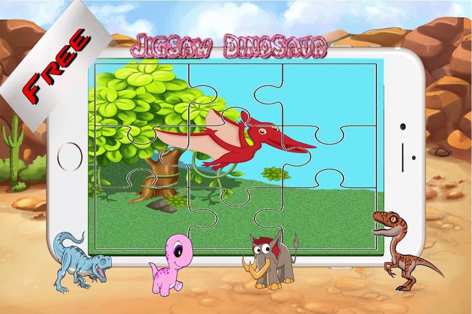 Dinosaur Jigsaw Puzzle Farm - Fun Animated Kids Jigsaw Puzzle with HD Cartoon Dinosaurs screenshot 3